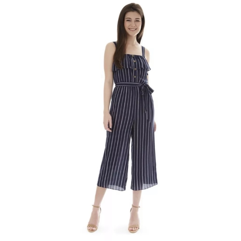 Junior’s IZ Byer Flounce Belted Jumpsuit XXL